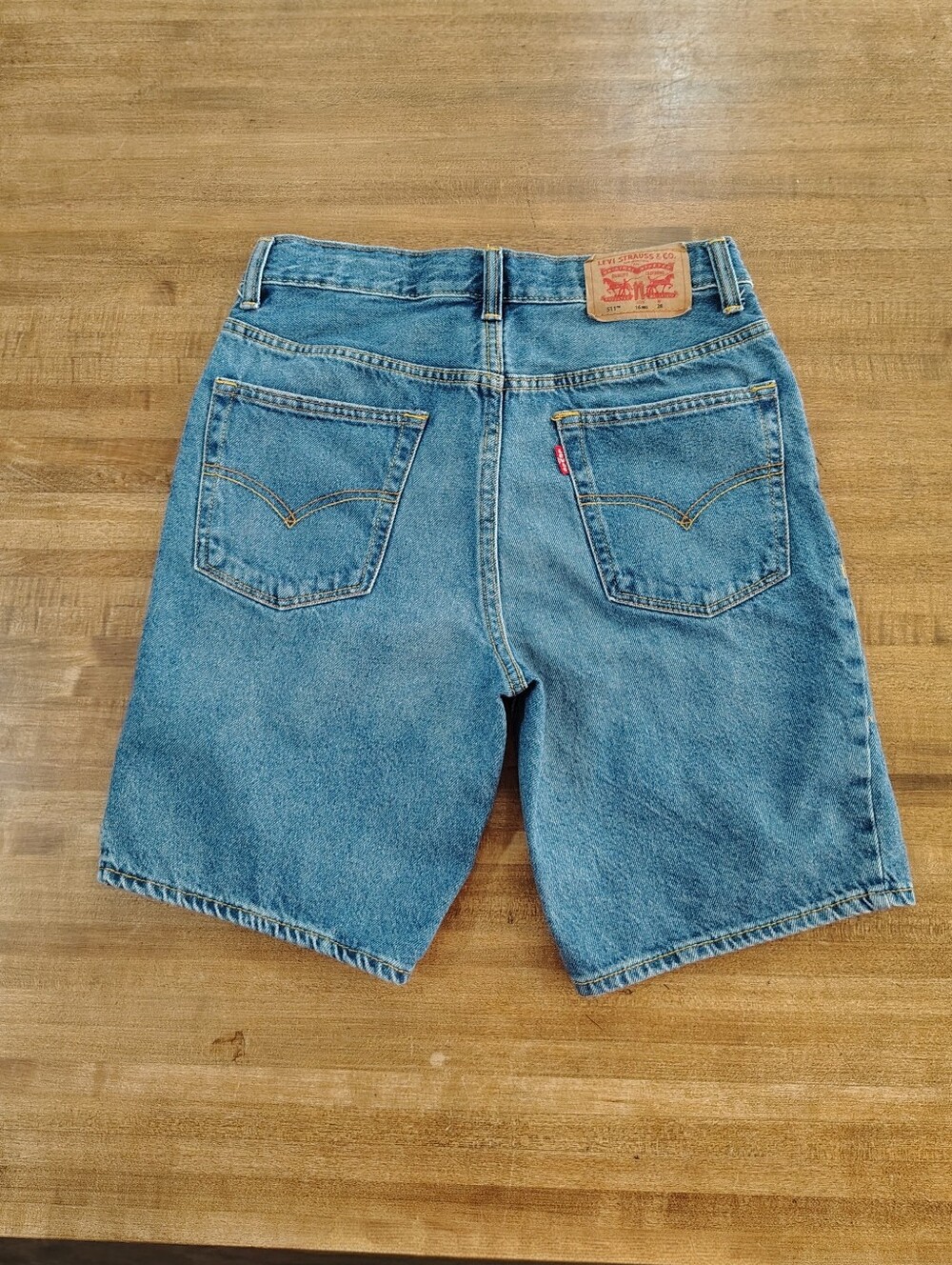 Levi Boys 511 Slim Performance Denim Shorts Adjustable Waist Band Size 16(28)